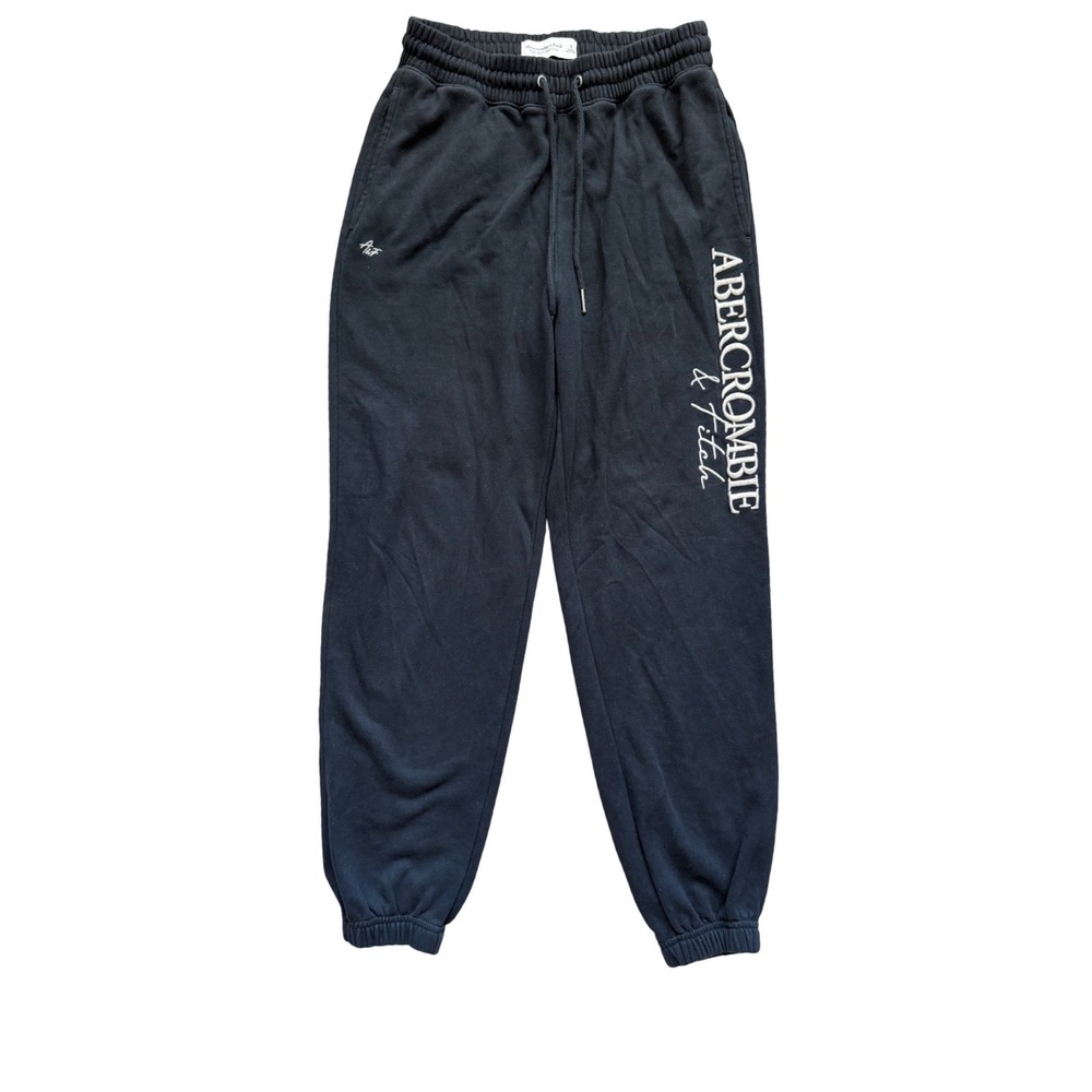 Abercrombie & Fitch Sweatpants Women S Soft A&F Collection Black Logo EUC
